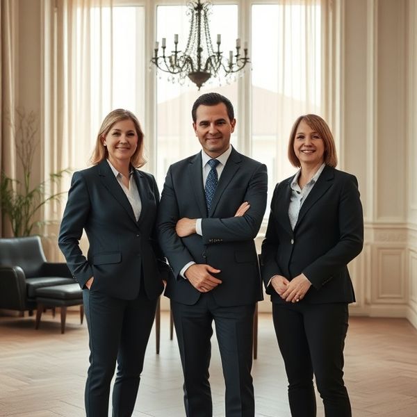 Tři finanční poradci v moderní kanceláři v Českých Budějovicích